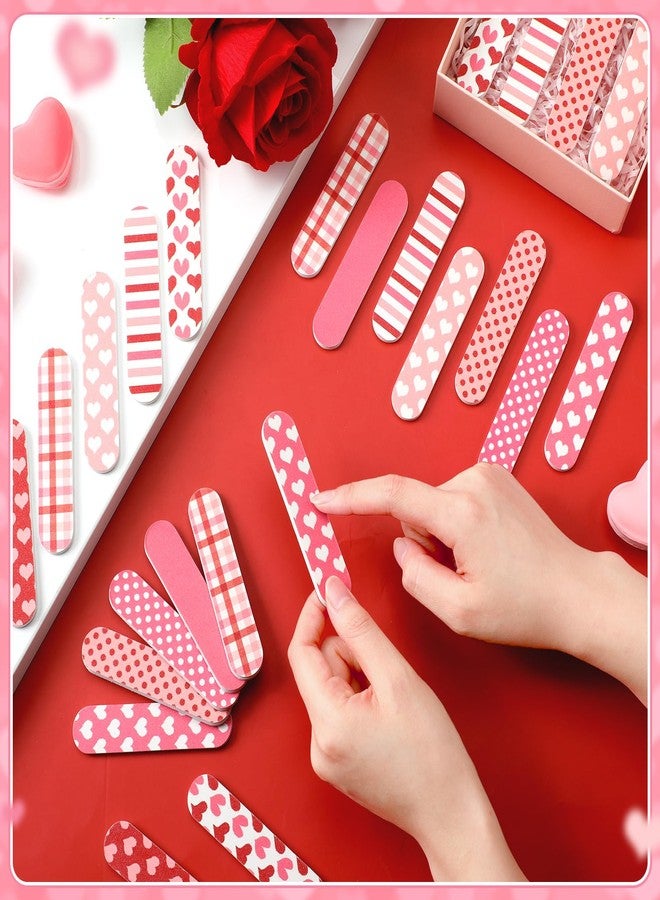 Lanties 45 Pack Valentines Nail Files Gifts Bulk Pink Red Nail Files Emery Boards Bulk Valentines Party Favors Stocking Stuffers Women Customers Coworkers Staff(3.5 x 0.75 Inches,Stylish) - Image 3